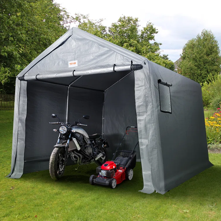Waterproof Heavy Duty 8 ft. W x 14 ft. D Polyethylene Portable Storage Shed