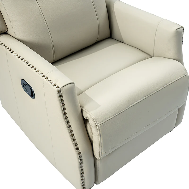 Epimetheus Genuine Leather Manual Swivel Recliner