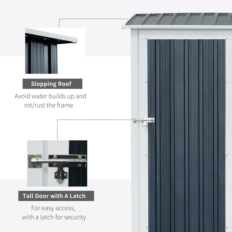 Storage 4 ft. 8 in. W x 2 ft. 9 in. D Metal Lean-To Tool Shed