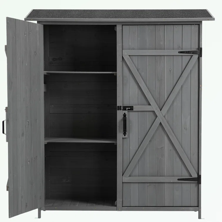 5 ft. W x 2 ft. D Solid Wood Vertical Tool Shed