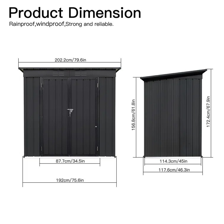 Louella 4 Ft. W X 6 Ft. D Metal Tool Shed