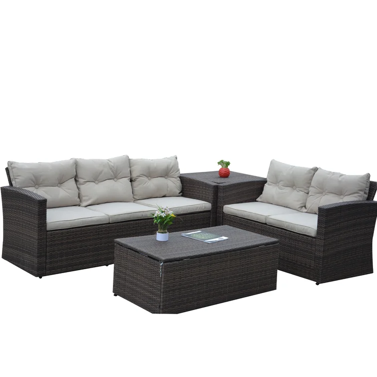 Adanely 5 - Person Outdoor Seating Group with Cushions