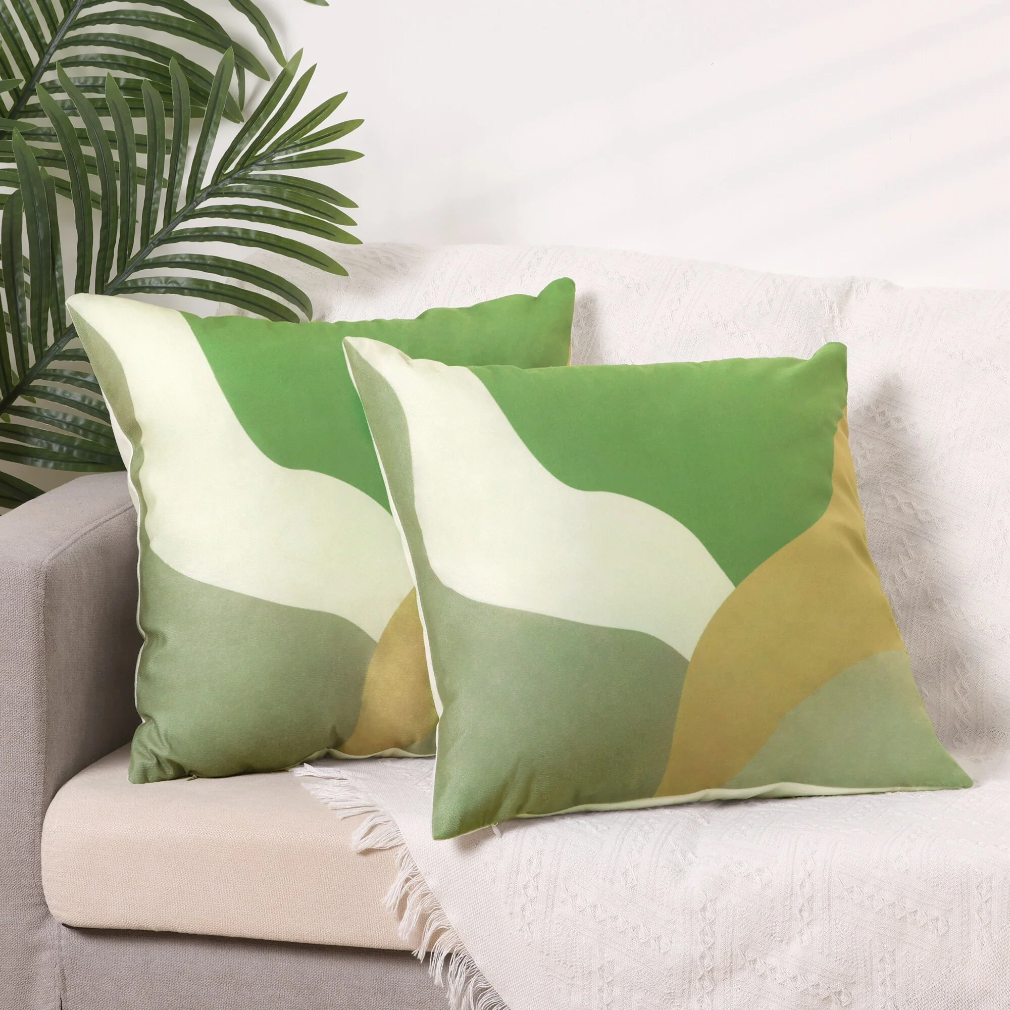 2 Packs of Plant Printed Pillow Covers Comfortable Soft Pillow Case