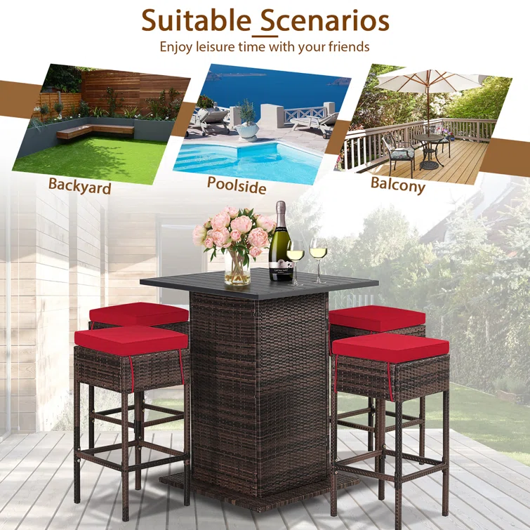 Aurelijus 4 - Person Square Outdoor Dining Set with Cushions