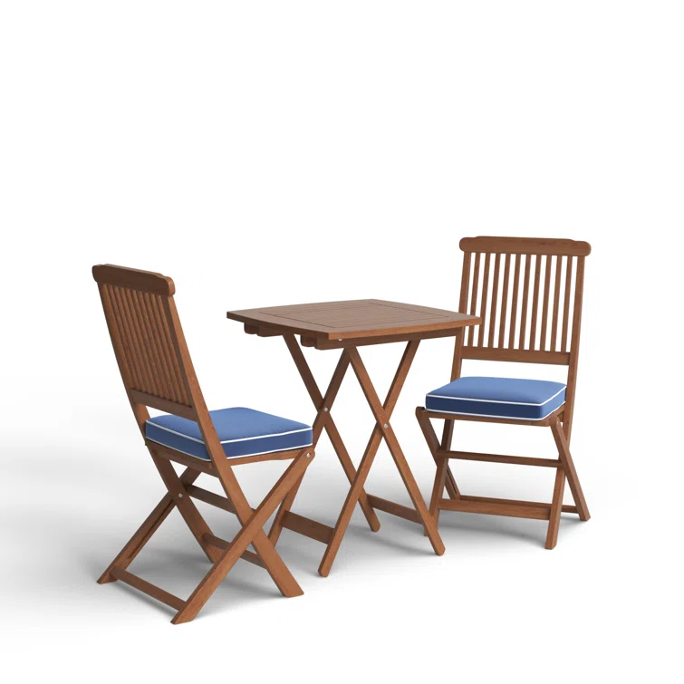 Fleur 2 - Person Square Outdoor Dining Set with Cushions