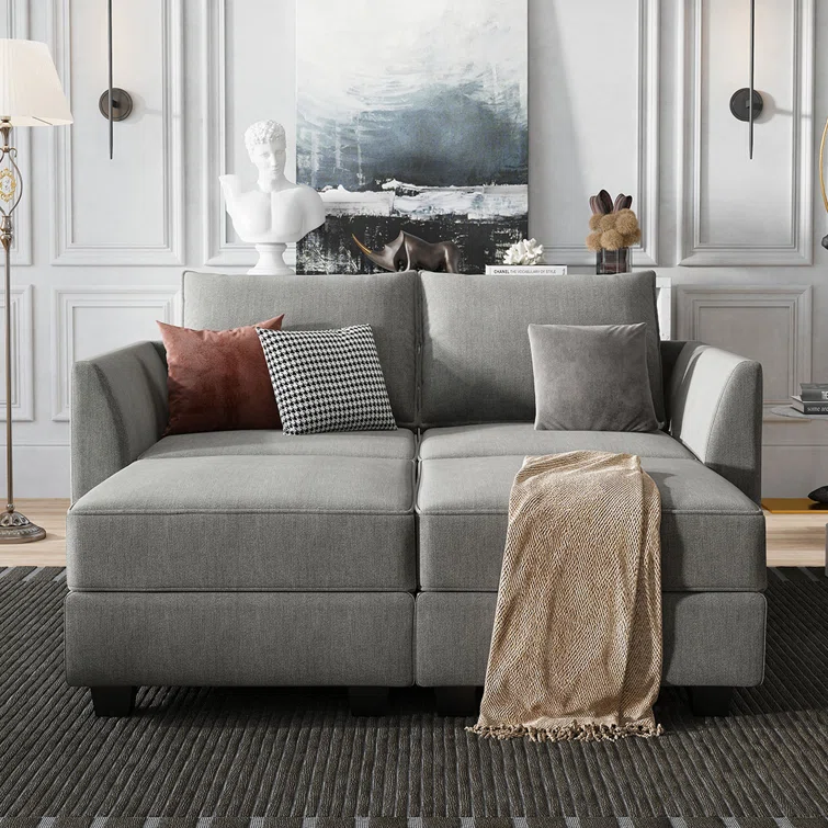 Manusite Convertible Modular Sectional Couch With Reversible Storage Chaise