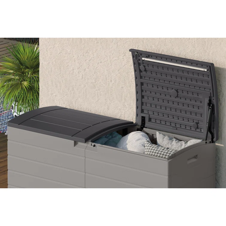 Suncast 120 Gallon Split Lid Lockable Deck Box