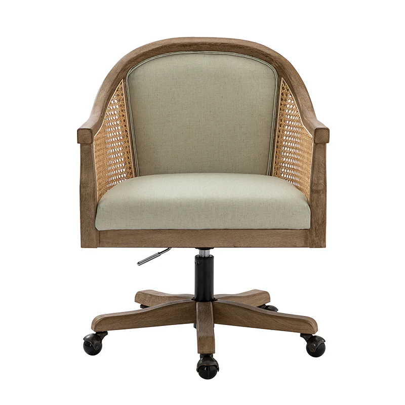 Audrey Task Accent Chair with Rattan Arms