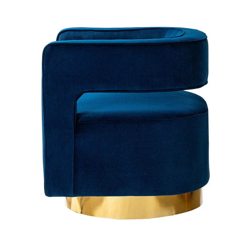 Agata Velvet Swivel Barrel Armchair