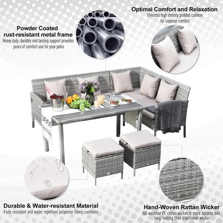 Ade 6 - Person Outdoor Seating Group with Cushions