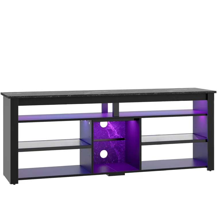 Benigno TV Console for 65/70 inch TV, Tall TV  Stand with 2 Led Lights,63