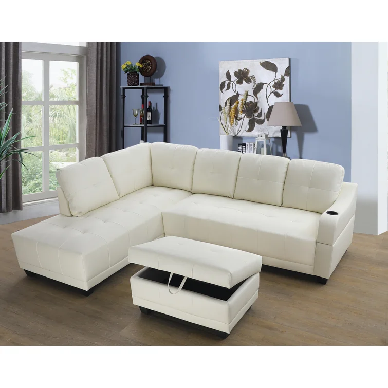 Gioia 3 - Piece Faux Leather Sectional