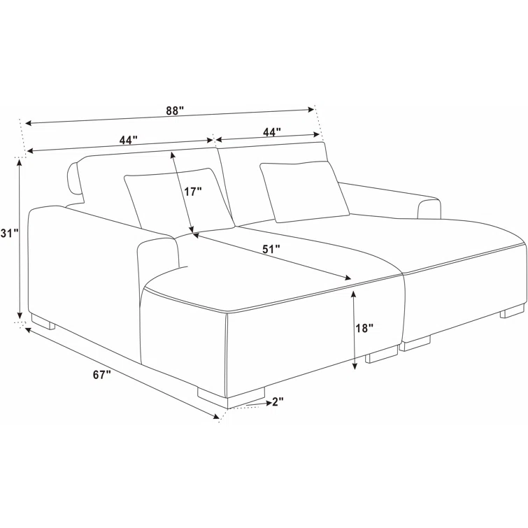 Axiel 88'' Corduroy Sleeper Sofa