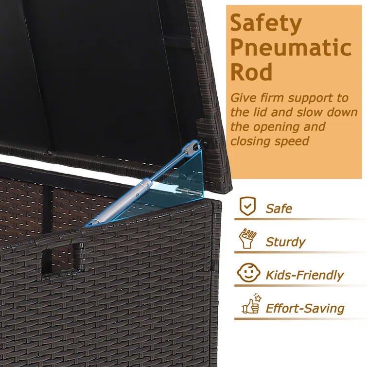 Costway 27.5'' W 72 Gallons Deck Box in Brown