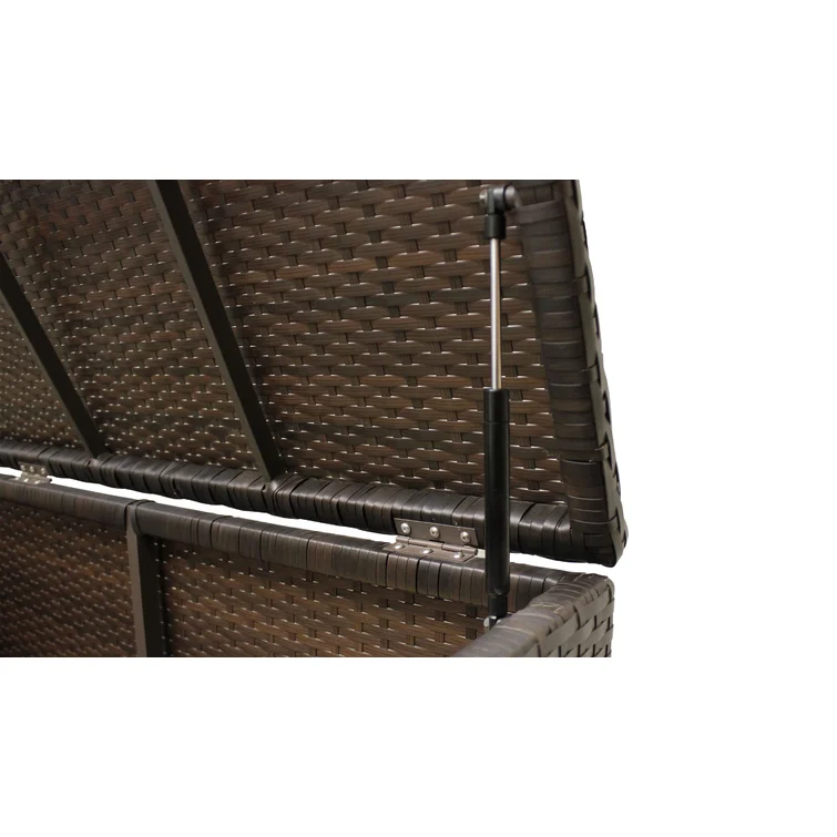 Latitude Run® Larren 59'' W 50 Gallons Water Resistant Wicker Deck Box in Espresso