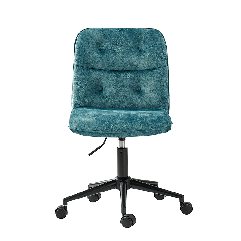 Leonhard Upholstered Swivel Task Chair: Plush Velvet Feel with Linen-Inspired Fabric, Adjustable Height, and Wheels