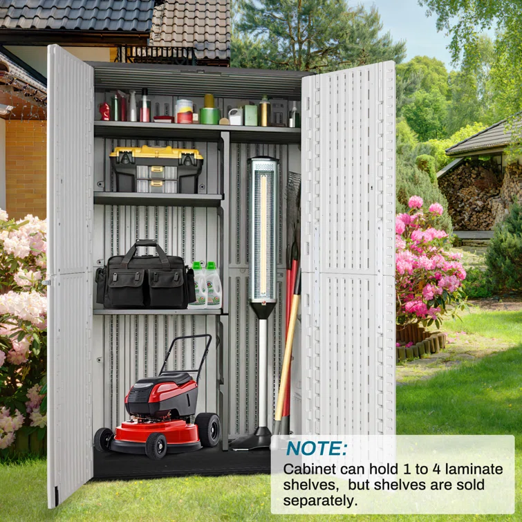 4 ft. W x 2 ft. D Metal Resin Vertical Tool Shed