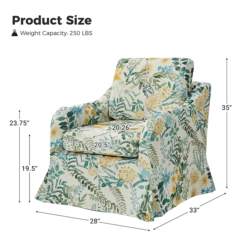 Bertram Claas 360 Degree Swivel Chair With Slipcover