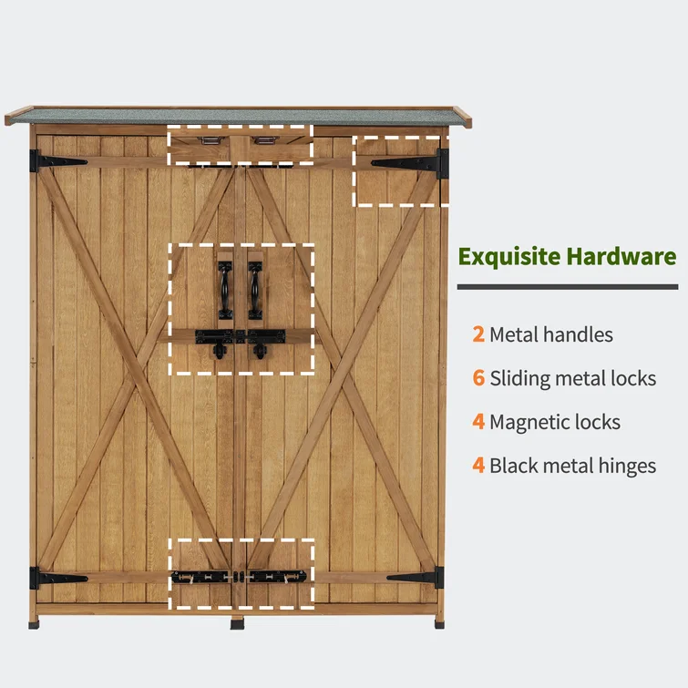 4.5 ft. W x 1.5 ft. D Solid Wood Sheds Outdoor Backyard Garden Racks Shelves