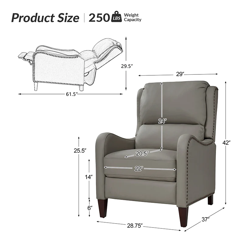 Deliat Genuine Leather Rocker Recliner