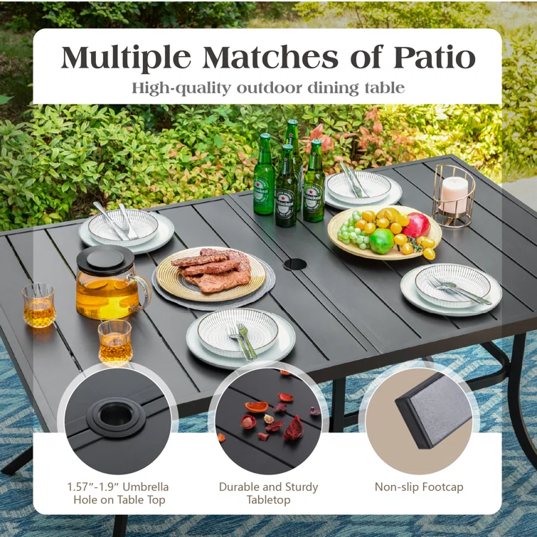 6 - Person Rectangular Outdoor Dining Set with Cushions