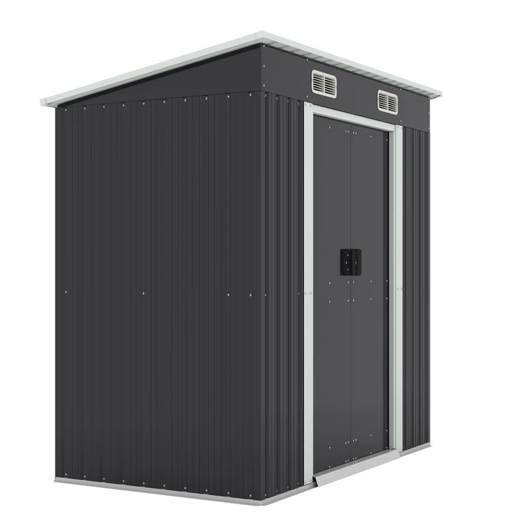 6 ft. W in. x 4 ft. D in. Galvanized Steel Horizontal Storage Shed with Sliding Door