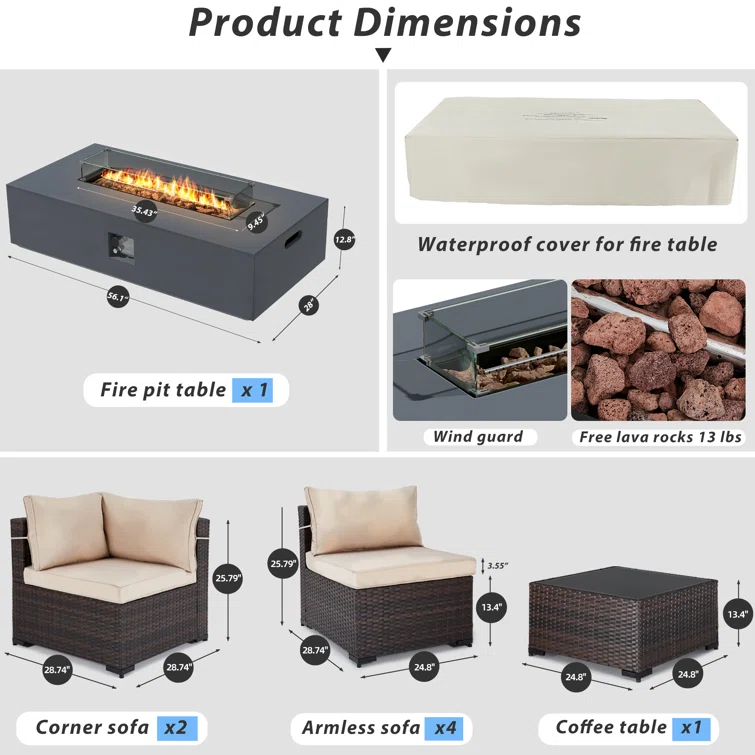 6 - Person Outdoor Seating Group with Cushions