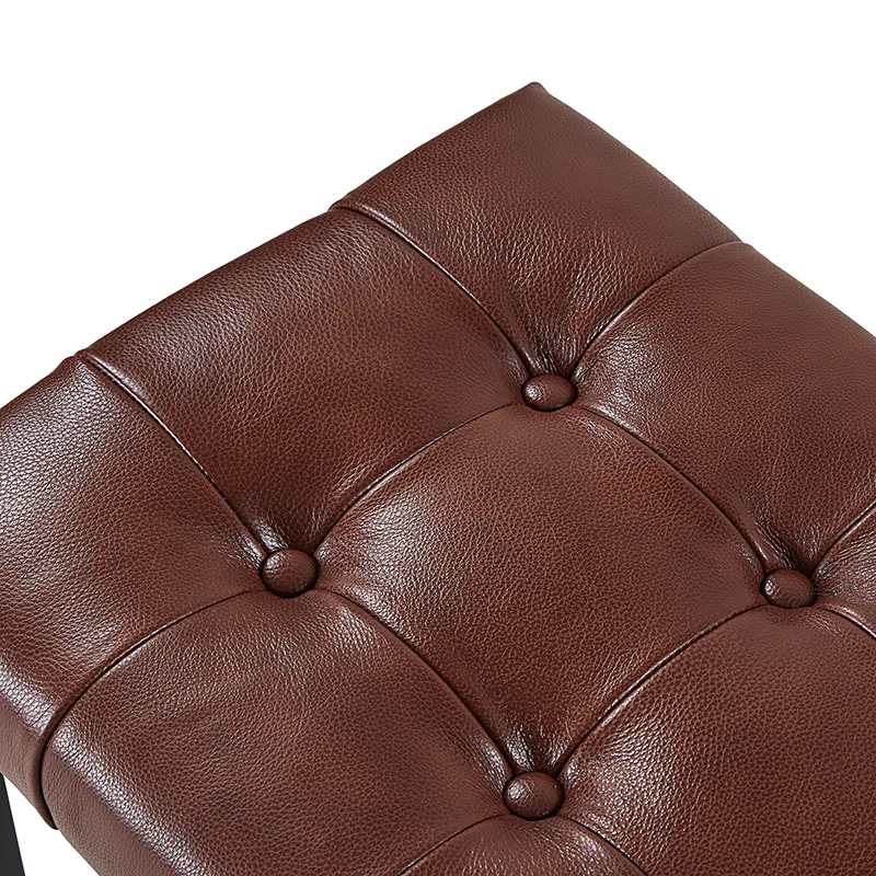 Arnold Versatile Elegance: Genuine Leather Bench with Button-Tufted Design
