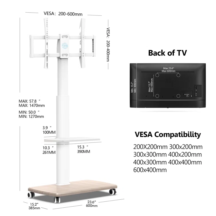 Abbing Floor Stand for 32-70 inch TV, Height Adjustment