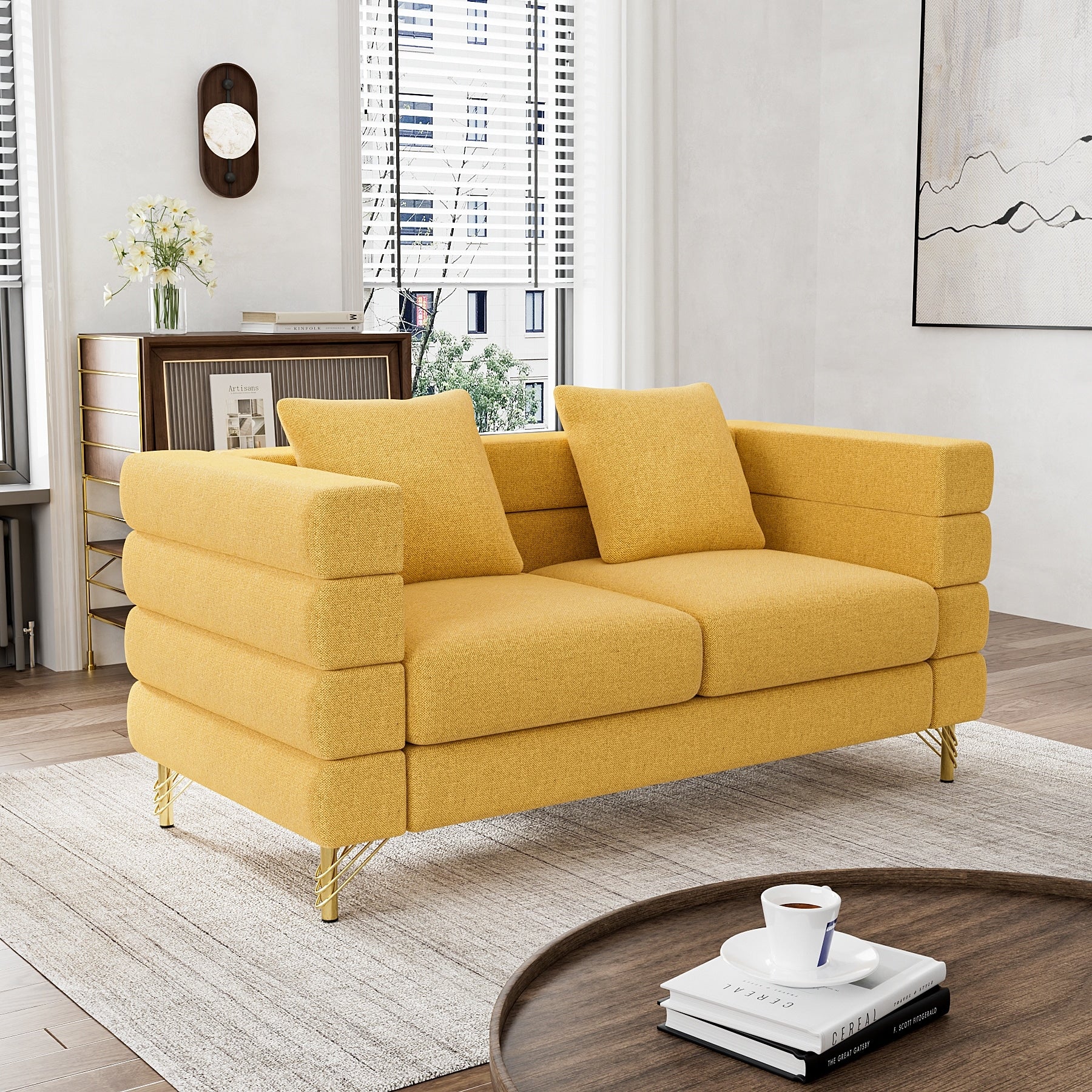 Ouyessir Mid Century Sofa Couch for Bedroom, Living Room, Lounges, Office, Apartment