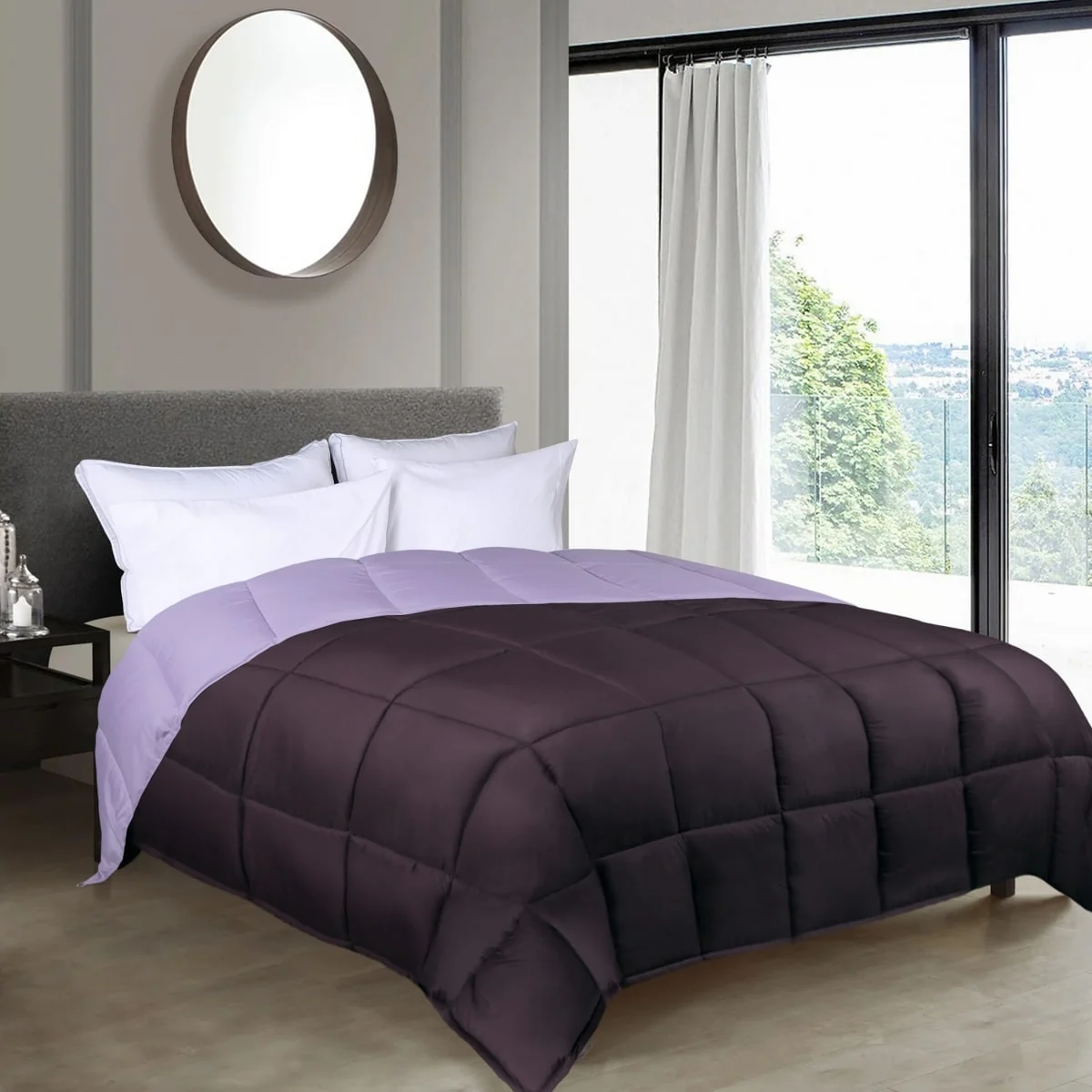 Superior Brushed Microfiber Down Alternative Reversible Comforter