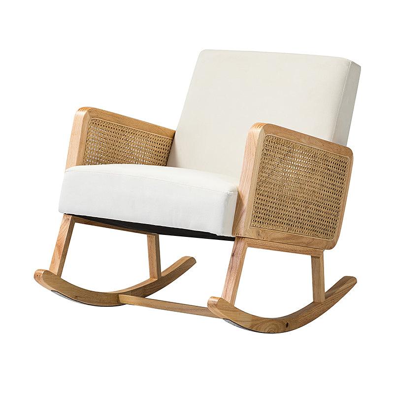 Yamat Velvet Rocking Armchair with Cane Arms