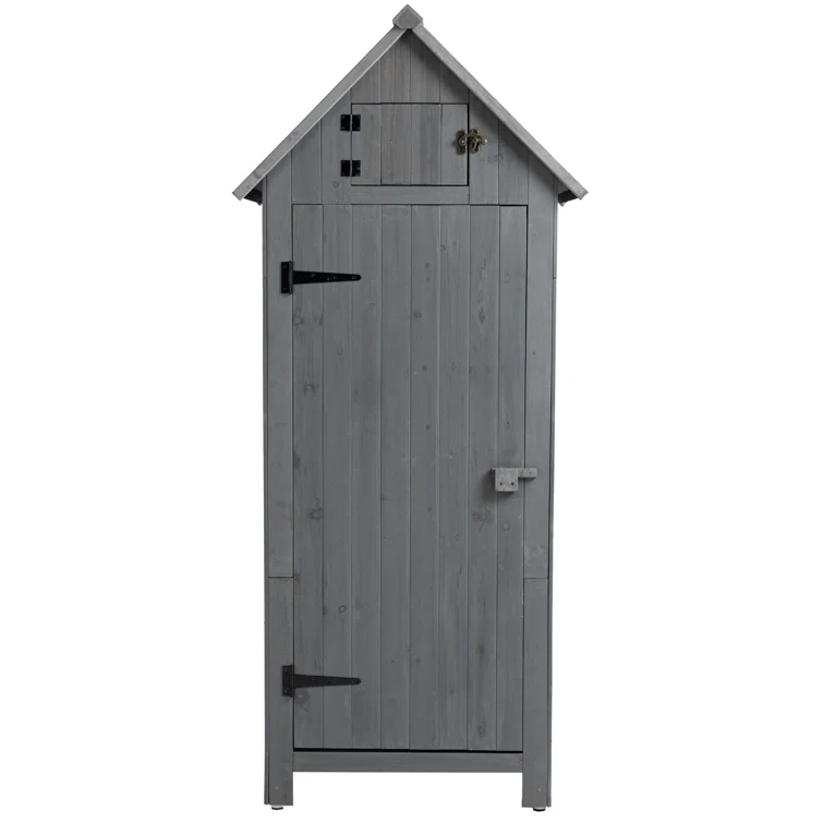 30.3”L X 21.3”W X 70.5”H  Natural Outdoor Storage Cabinet Tool Shed