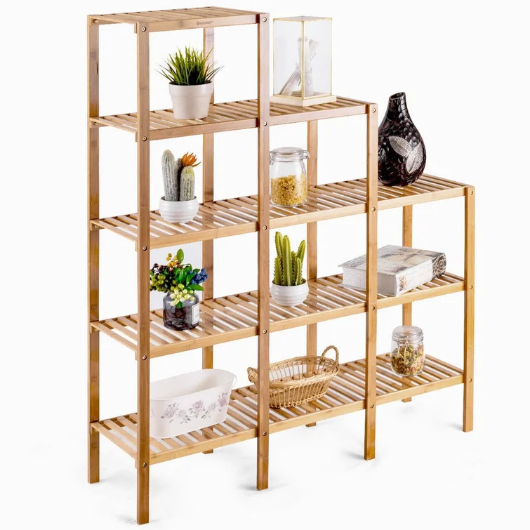 Mahnomen 45.5'' W Solid + Manufactured Wood Shelving Unit