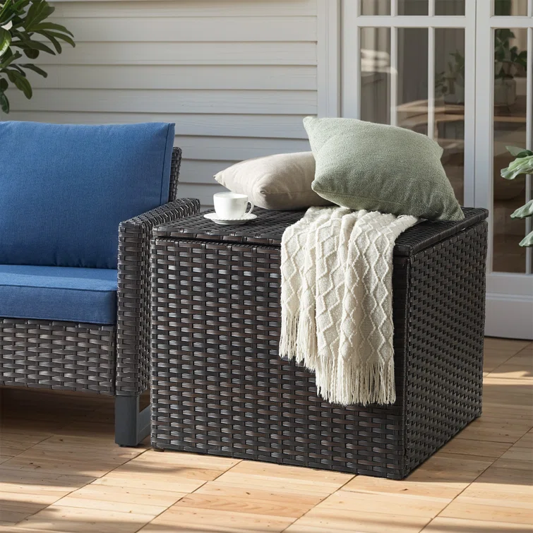 Belord 70 Gallons Outdoor Wicker Water Resistant Storage Deck Box