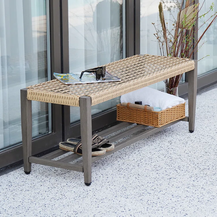 Nelida Wicker Outdoor Bench