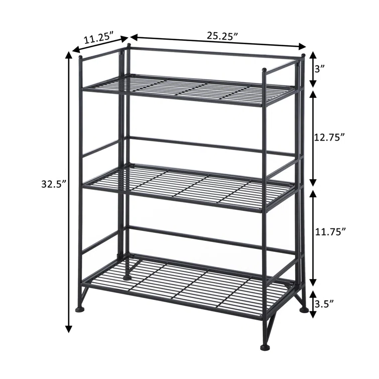 Edwin 32.50'' H x 25.25'' W Folding Metal Shelf