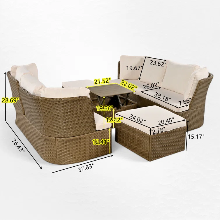 Agostini 6 - Person Outdoor Seating Group with Cushions