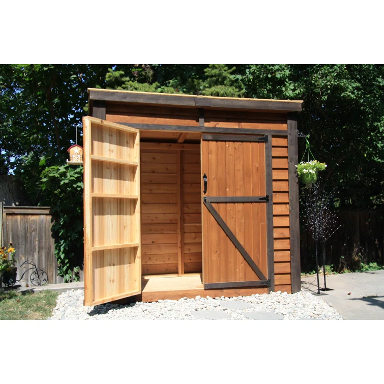 8 ft. W x 4 ft. D Double Door Cedar Wood Storage Shed