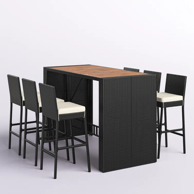 Arayla 6 - Person Rectangular Outdoor Dining Set with Cushions