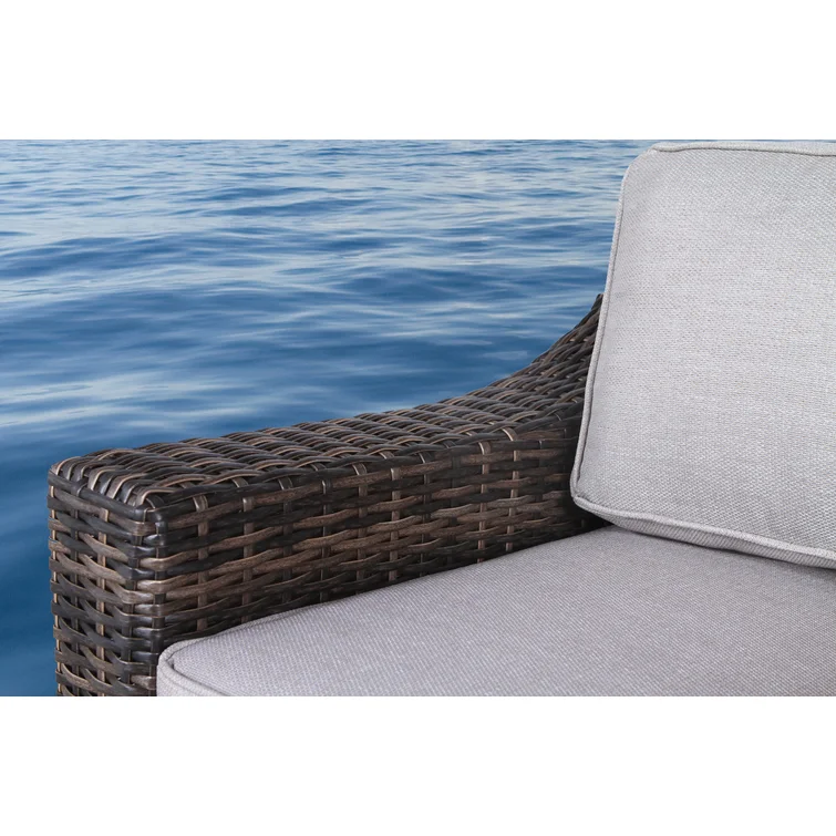 Dayse Fully Assembled 5 - Person Seating Group with Cushions |All-weather wicker sectional