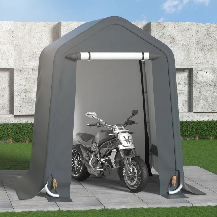 6 Ft. W x 6 Ft. D Portable Shed in Gray Color