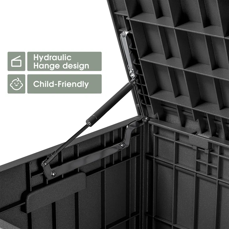 Furmax 45.66'' W 90 Gallons Water Resistant Lockable Deck Box