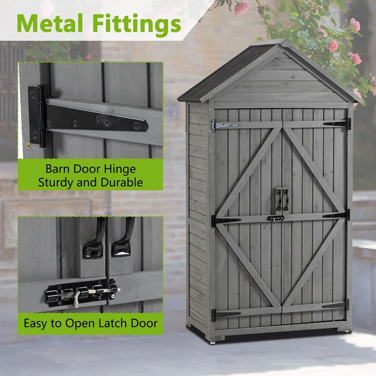 6 ft. W x 2 ft. D Wood Tool Shed