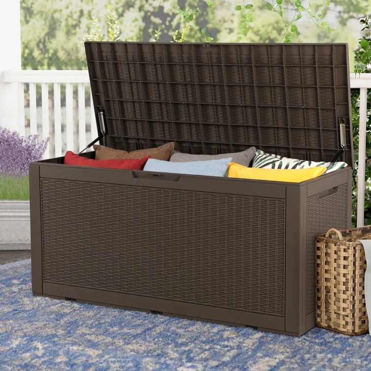 100 Gallon Water Resistant Plastic Deck Storage Container Box
