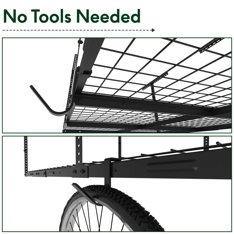 Mashiya Steel Height -Adjustable Ceiling Mounted Rack