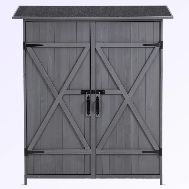 4.6 ft. W x 1.3 ft. D Solid Wood Lean-To Tool Shed Garden Shed Wood Outdoor Cabinet