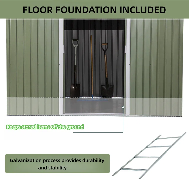 9 ft. W x 6 ft. D Storage Shed