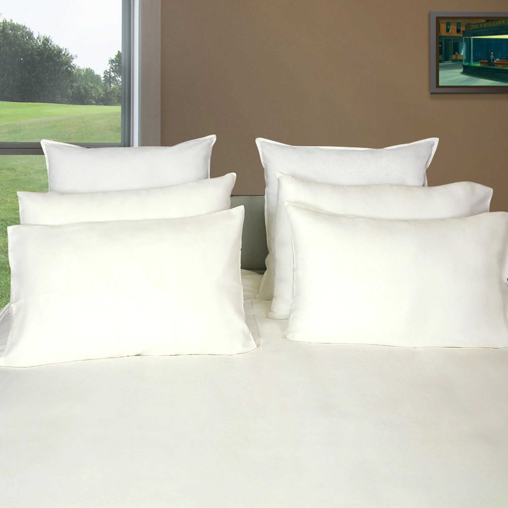 Just Linen 600 TC 100 Percent Egyptian Cotton Solid Color Value Pack of 4 Queen Pillow Cases
