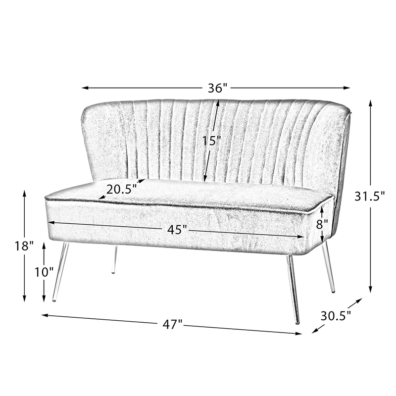 Bariana Velvet Loveseat